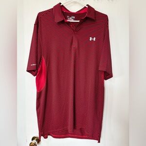 🎉4/30$🎉 Under Armour Red Striped Polo Shirt - Size XL